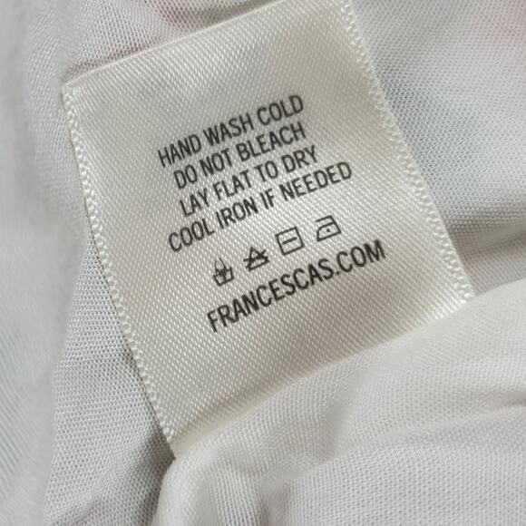 Miami Flower Skirt Womens L White Red Button Front Lined Ruffles Mini Francescas - Picture 12 of 13